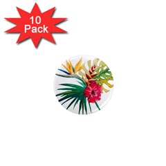 Tropical Flowers 1  Mini Magnet (10 Pack)  by goljakoff