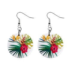 Tropical Flowers Mini Button Earrings by goljakoff