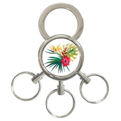 Tropical Flowers 3-ring Key Chain by goljakoff