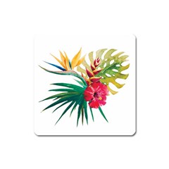 Tropical Flowers Square Magnet by goljakoff