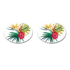 Tropical Flowers Cufflinks (oval) by goljakoff