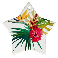 Tropical Flowers Star Ornament (two Sides) by goljakoff