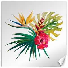 Tropical Flowers Canvas 12  X 12  by goljakoff