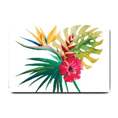 Tropical Flowers Small Doormat  by goljakoff