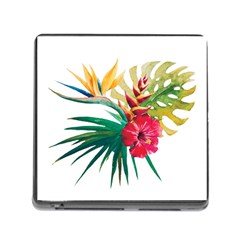 Tropical Flowers Memory Card Reader (square 5 Slot) by goljakoff