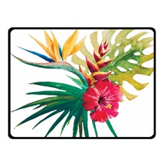 Tropical Flowers Fleece Blanket (small) by goljakoff