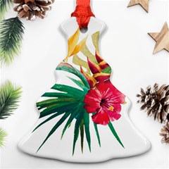 Tropical Flowers Christmas Tree Ornament (two Sides) by goljakoff