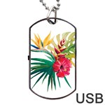 Tropical flowers Dog Tag USB Flash (Two Sides) Front