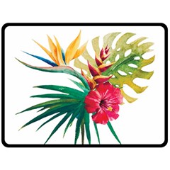 Tropical Flowers Double Sided Fleece Blanket (large)  by goljakoff