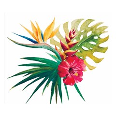 Tropical Flowers Double Sided Flano Blanket (small)  by goljakoff