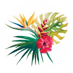 Tropical Flowers Wooden Puzzle Round by goljakoff