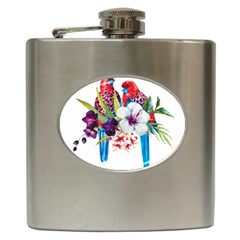 Tropical Parrots Hip Flask (6 Oz) by goljakoff