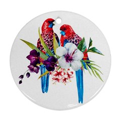 Tropical Parrots Round Ornament (two Sides) by goljakoff