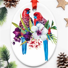 Tropical Parrots Oval Ornament (two Sides) by goljakoff