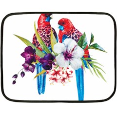 Tropical Parrots Double Sided Fleece Blanket (mini)  by goljakoff