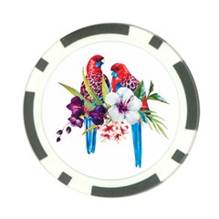 Tropical Parrots Poker Chip Card Guard (10 Pack) by goljakoff