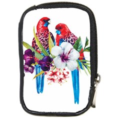 Tropical Parrots Compact Camera Leather Case by goljakoff