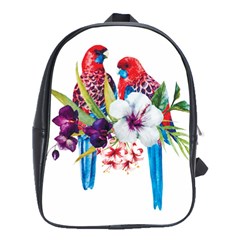 Tropical Parrots School Bag (large) by goljakoff