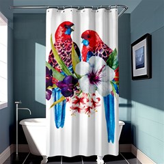 Tropical Parrots Shower Curtain 36  X 72  (stall)  by goljakoff