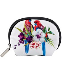 Tropical Parrots Accessory Pouch (small) by goljakoff