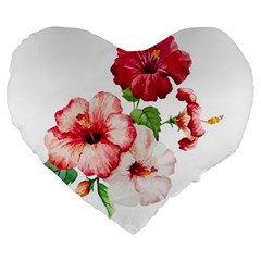 Flawers Large 19  Premium Heart Shape Cushions by goljakoff