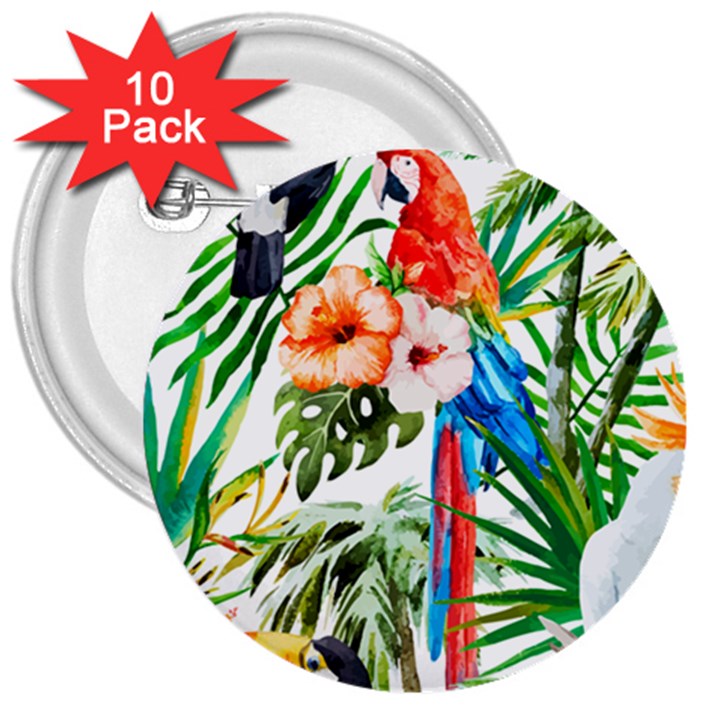 Jungle 3  Buttons (10 pack) 