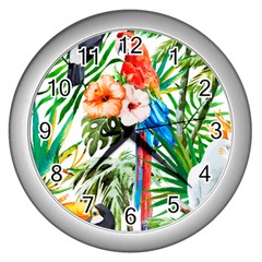 Jungle Wall Clock (silver) by goljakoff