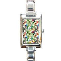 Jungle Birds Rectangle Italian Charm Watch by goljakoff