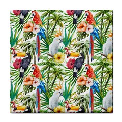 Jungle Birds Tile Coaster by goljakoff