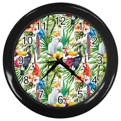 Jungle Birds Wall Clock (black) by goljakoff