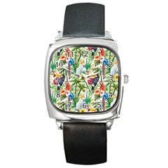 Jungle Birds Square Metal Watch by goljakoff