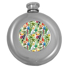 Jungle Birds Round Hip Flask (5 Oz) by goljakoff