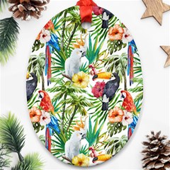 Jungle Birds Oval Ornament (two Sides) by goljakoff