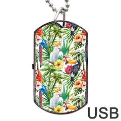 Jungle Birds Dog Tag Usb Flash (two Sides) by goljakoff