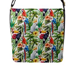 Jungle Birds Flap Closure Messenger Bag (l) by goljakoff