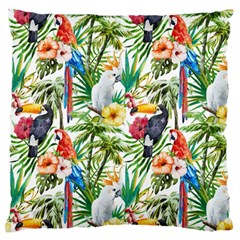 Jungle Birds Large Flano Cushion Case (one Side) by goljakoff