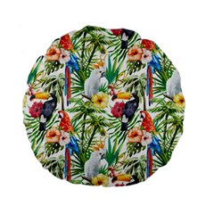 Jungle Birds Standard 15  Premium Flano Round Cushions by goljakoff