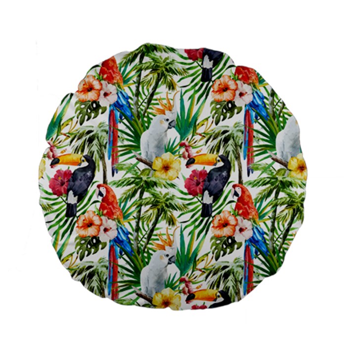 Jungle birds Standard 15  Premium Flano Round Cushions