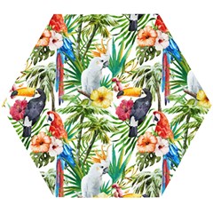 Jungle Birds Wooden Puzzle Hexagon by goljakoff