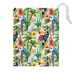 Jungle Birds Drawstring Pouch (4xl) by goljakoff