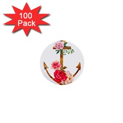 Flowers Anchor 1  Mini Buttons (100 Pack)  by goljakoff