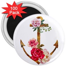 Flowers Anchor 3  Magnets (100 Pack) by goljakoff