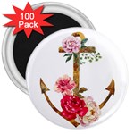 Flowers anchor 3  Magnets (100 pack) Front