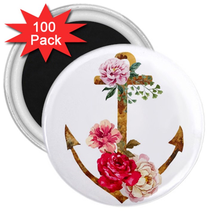 Flowers anchor 3  Magnets (100 pack)