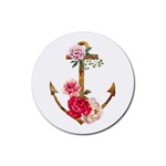 Flowers anchor Rubber Coaster (Round)  Front