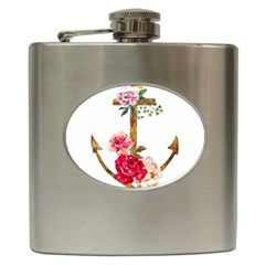 Flowers Anchor Hip Flask (6 Oz) by goljakoff