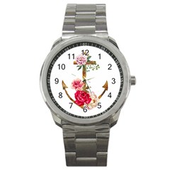 Flowers Anchor Sport Metal Watch by goljakoff