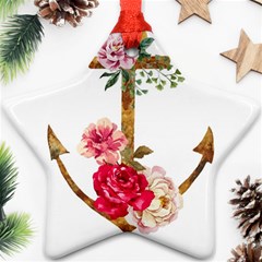 Flowers Anchor Star Ornament (two Sides) by goljakoff