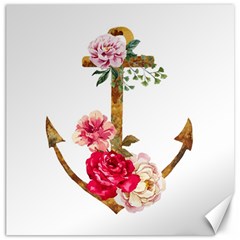 Flowers Anchor Canvas 12  X 12  by goljakoff