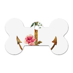 Flowers Anchor Dog Tag Bone (one Side) by goljakoff